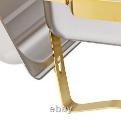 Pack of 4 Quart Stainless Steel Chafing Dish Buffet Set Gold and Silver 8QT
