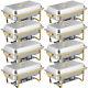 Pack Of 8 Quart Stainless Steel Chafing Dish Buffet Set Gold And Silver 8qt