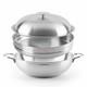 Pan 12.6 Inch 6.3 Quart Stainless Steel Heavy Duty Induction Chefwin Wok Steamer