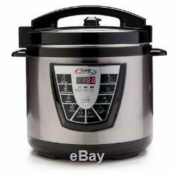 Power Pressure Cooker XL Big Pot 10 Quart QT Home Kitchen Black Silver Electric