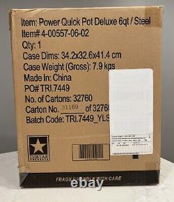 Power Quick Pot 8-in-1 6 Quart 1200W One-Touch Multi Cooker Stainless Steel New