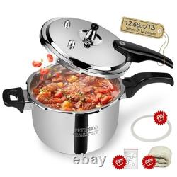 Premium 12 Quart Stainless Steel Pressure Cooker, Commercial Grade Luxury Coo