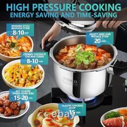 Premium 12 Quart Stainless Steel Pressure Cooker, Commercial Grade Luxury Coo