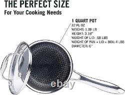 Premium Stainless Steel Pot 1 Quart Induction & Multi-Cooktop Compatible