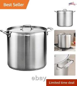 Premium Stainless Steel Stock Pot 24-Quart Induction Ready Tri-Ply Base