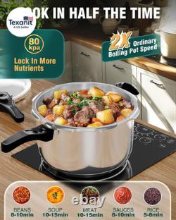 Pressure Cooker, 8 Quart Stainless Steel Pressure Canner, Induction Compatible C