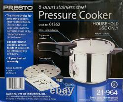 Presto 01362 6-Quart Stainless Steel Pressure Cooker