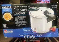 Presto 01370 8-Quart Stainless Steel Pressure Cooker Brand New