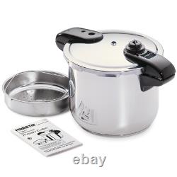 Presto 8 Quart Stainless Steel Pressure Cooker. Works on Induction Tops! 01370