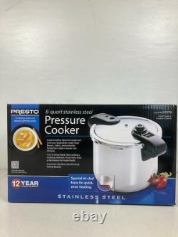 Presto 8 Quart Stainless Steel Pressure Cooker. Works on Induction Tops! 01370
