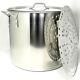 Prime Pacific 100 Quart Heavy Duty Stainless Steel Stock Pot And Steamer Tray