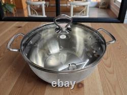 Princess House Stainless Steel 8 Quart Serving Casserole Pot With Glass Lid 6776