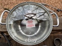 Princess House Stainless Steel 8 Quart Serving Casserole Pot With Glass Lid 6776