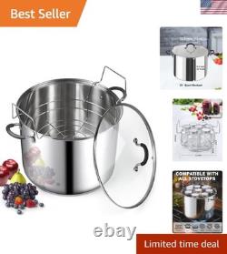 Professional 20 Quart Stainless Steel Water Bath Canner with Easy Grip Handles
