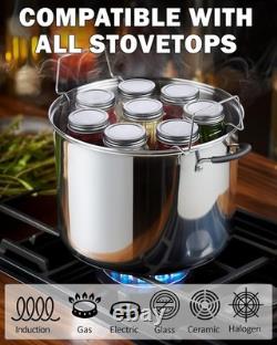 Professional 20 Quart Stainless Steel Water Bath Canner with Easy Grip Handles