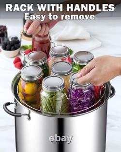 Professional 20 Quart Stainless Steel Water Bath Canner with Easy Grip Handles