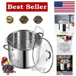 Professional 20 Quart Stainless Steel Water Bath Canner with Stay-Cool Handles