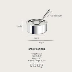 Professional 3-Quart Stainless Steel Saucepan with Durable Lid USA Made