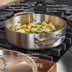 Professional 5-Ply Stainless Steel Casserole/Everyday Pan, 3.4 Quart, Satin F