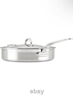 Professional Clad Stainless Steel TITUM Nonstick Sauté Pan with Lid NEW 5-Quart