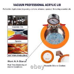 Professional-Grade 2 Quart Stainless Steel Vacuum Chamber with Reinforced Hose