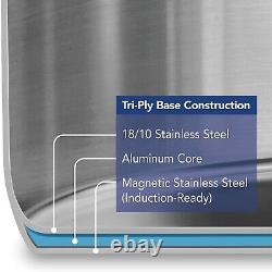 Professional-Grade Covered Stainless Steel Stock Pot 12-Quart Versatile