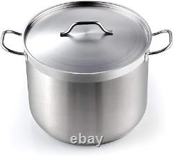 Professional Grade Lid 30 Quart Stainless Steel Stockpot, Silver