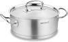 Proline 4.5 Quart Stainless Steel Low Casserole Saute Pot Stockpot With Lid And