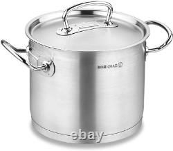 Proline 5 Quart Stainless Steel Stockpot with High Profile Lid and Handles, Silv