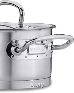 Proline 5 Quart Stainless Steel Stockpot with High Profile Lid and Handles, Silv