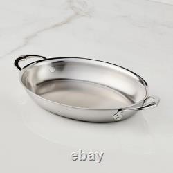 Provisions Medium Clad 2-Quart Stainless Steel Oval Au Gratin