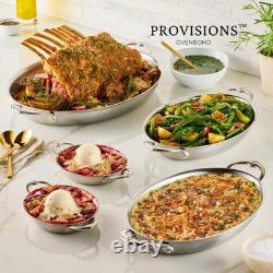Provisions Medium Clad 2-Quart Stainless Steel Oval Au Gratin