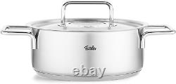 Pure Collection Stainless Steel 2.7 Quart Rondeau with Metal Lid