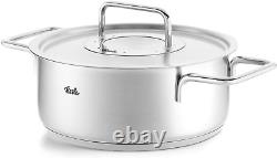 Pure Collection Stainless Steel 2.7 Quart Rondeau with Metal Lid