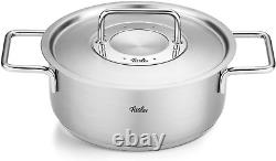 Pure Collection Stainless Steel 2.7 Quart Rondeau with Metal Lid