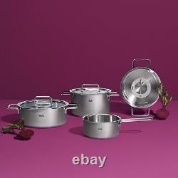 Pure Collection Stainless Steel 4.1 Quart Rondeau with Glass Lid