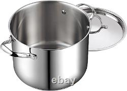 Quart Classic Stainless Steel Stockpot with Lid, 12-QT, Silver