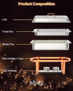 Quart Stainless Steel Chafing Dish Set 6-Piece Rectangle Buffet Warmers