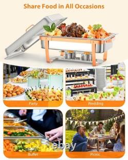 Quart Stainless Steel Chafing Dish Set 6-Piece Rectangle Buffet Warmers