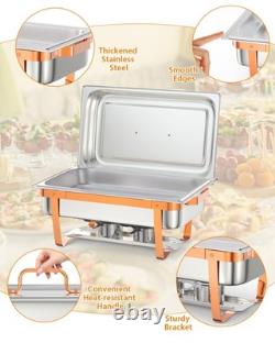 Quart Stainless Steel Chafing Dish Set 6-Piece Rectangle Buffet Warmers