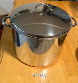 REVERE WARE 16 Quart Stock Pot with Lid Clinton IL Stainless Steel Copper Bottom