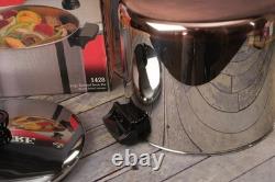 REVERE WARE 8 Quart Stock Pot with Lid Clinton IL Stainless Steel Copper With Box REVERE WARE 8 Quart Stock Pot with Lid Clinton IL Stainless Steel Copper With Box