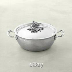 RUFFONI Opus Prima Hammered Stainless-Steel Chef Pan 4 Quart Olive Finial NEW