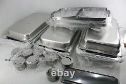 Restlrious 8 Quart Rectangular Chafing Dish Buffet Set of Four 4 Stainless Steel