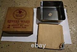 Revere Ware Stainless Steel 2 Pcs 1 Pt Handy Pan No. 921 & 2 Quart Handy Pan No