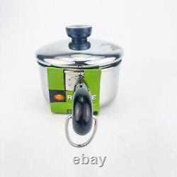 Revere Ware Tri Ply Bottom Stainless Steel 1 Quart Saucepan WITH Lid NEW 1 qt