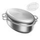 Roasting Pan With Rack And Lid 12 Quart, 18/10 Stainless Steel Multi 17 Inch