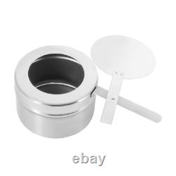 Roll Top Chafing Dish Buffet Set Gold Accent 6.3 Quart Round Stainless Steel