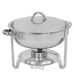 Round 6 Pack Chafing Dish 5 Quart Stainless Steel Full Size Tray Buffet Catering