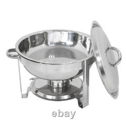 Round Chafing Dish Buffet Chafer Warmer Set withLid 5 Quart, Stainless Steel 5-Pack